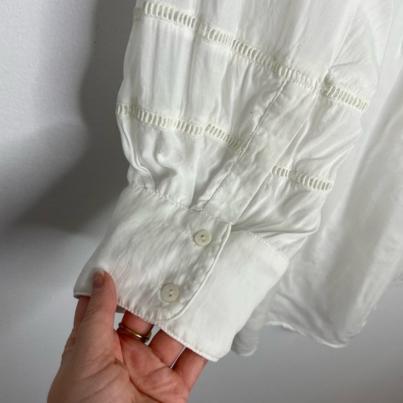 Zara lace embroidery semi sheer boho oversized blouse - Picture 10 of 10